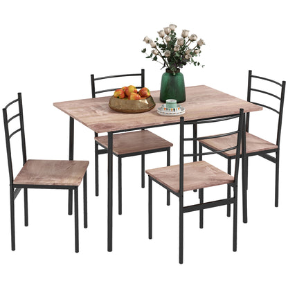 HOMCOM 5 Piece Dining Table and Chairs Set, a rectangular table with four chairs around it