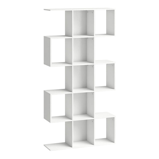 HOMCOM 5-Tier Bookshelf with a white wood effect finish and fifteen open storage compartments