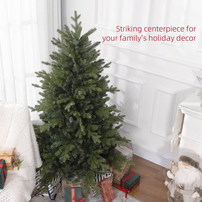 The artificial Christmas tree in a room, ready for holiday decor