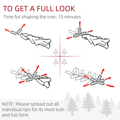 Instructions on how to shape the artificial Christmas tree for a full look