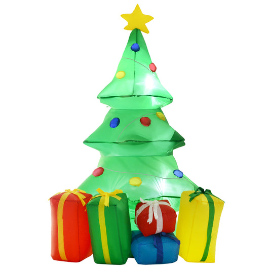HOMCOM 5ft Inflatable Christmas Tree in Green