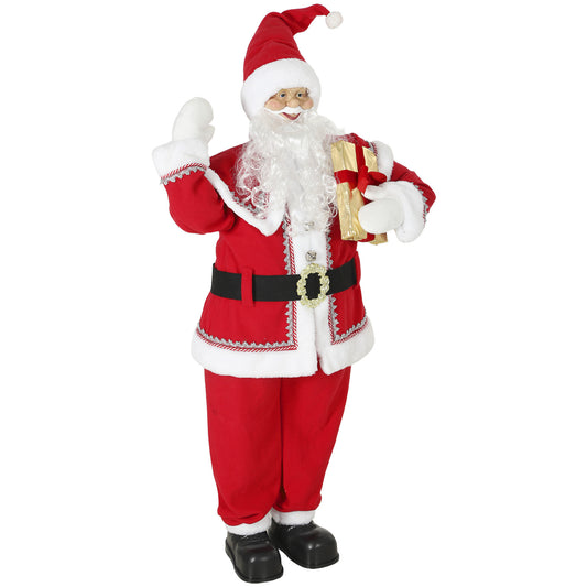 HOMCOM 5ft Life Size Singing Santa Claus in Red
