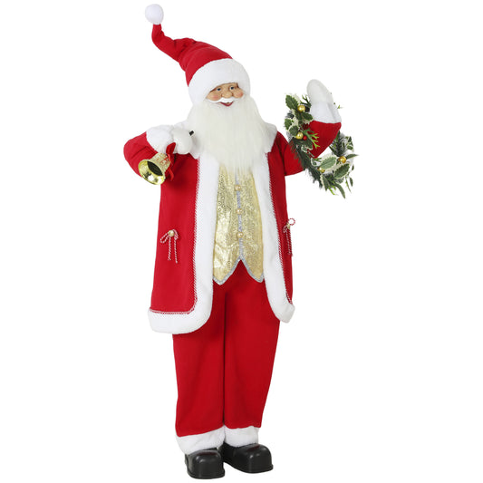HOMCOM 5ft Life Size Singing Santa Claus in Red