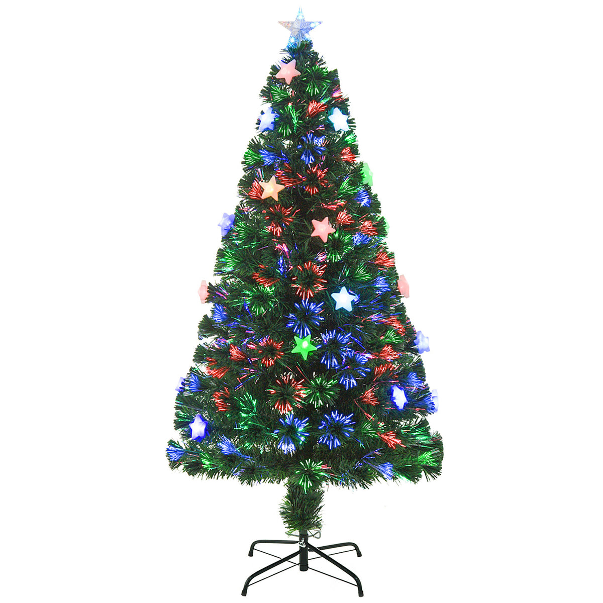 HOMCOM 5FT Prelit Artificial Christmas Tree in Green