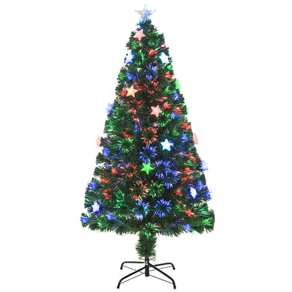 HOMCOM 5FT Prelit Artificial Christmas Tree in Green