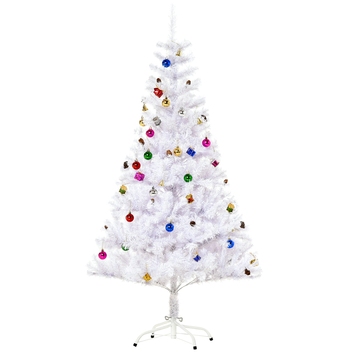 HOMCOM 5ft Snow Artificial Christmas Tree in White