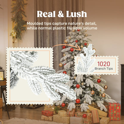 The white Christmas tree has moulded tips that capture nature's detail and add volume