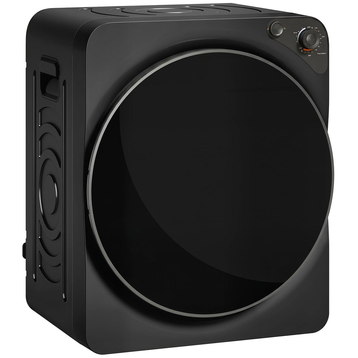 HOMCOM 5kg Vented Tumble Dryer in black with a large circular door and control dial at the top