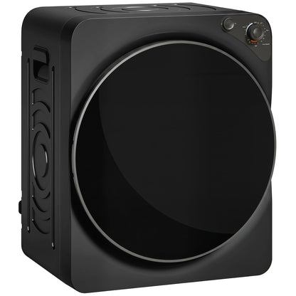HOMCOM 5kg Vented Tumble Dryer in black with a large circular door and control dial at the top