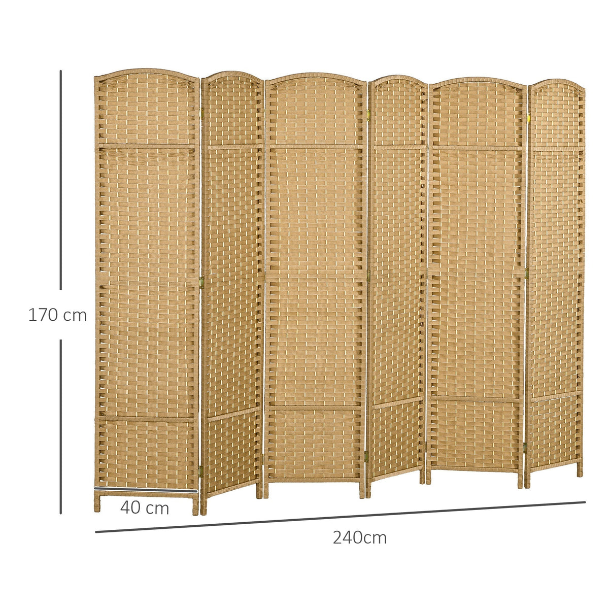 This six panel screen is displayed in a room, offering a sense of privacy