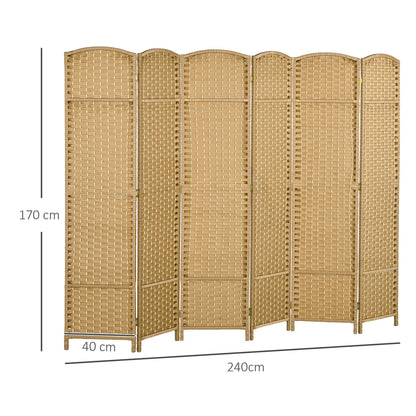 This six panel screen is displayed in a room, offering a sense of privacy