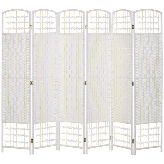 HOMCOM 6 Panel Folding Room Divider in white, a freestanding screen with six panels