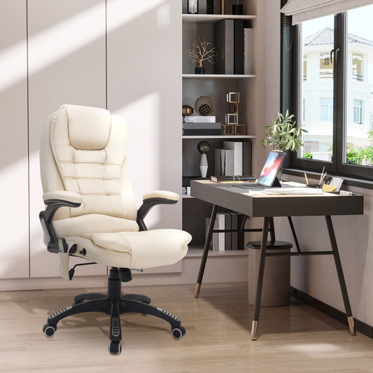 The office chair placed in a bright home study next to a desk and window