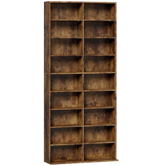 HOMCOM 640 CD Storage Tower in Rustic Brown