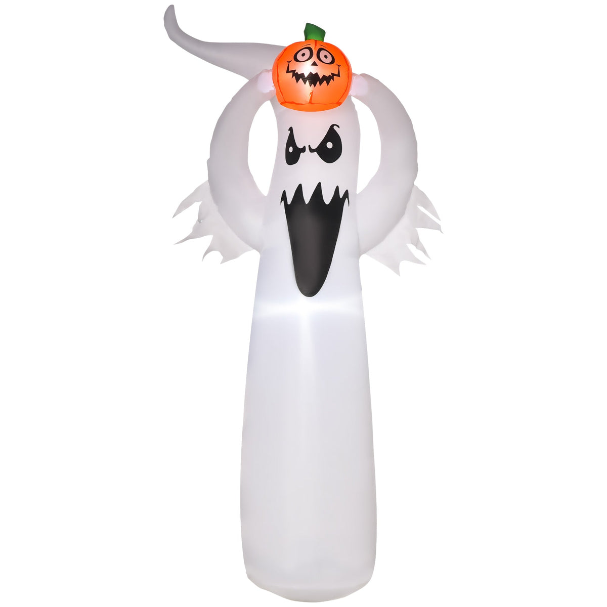 HOMCOM 6FT 1.8m LED Halloween Inflatable Decoration floating ghost with pumpkin head