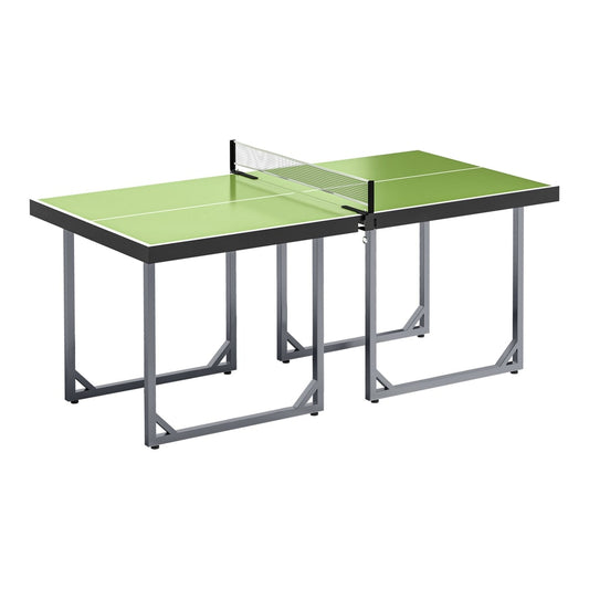 HOMCOM 6ft Table Tennis Table with net, showing the full table from a front angle