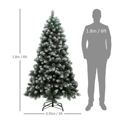 The artificial Christmas tree with dimensions shown next to a person