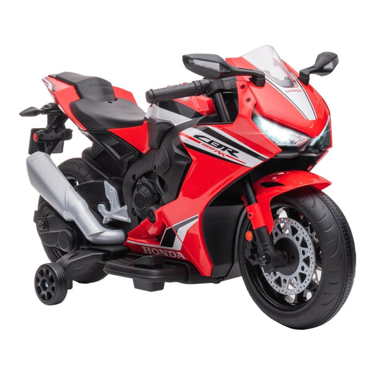 HOMCOM 6V Honda Licensed Kids Motorcycle w/ Music, a red electric ride-on toy