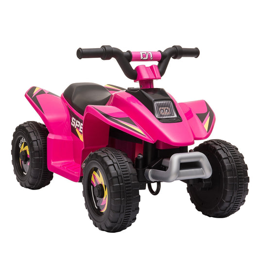 HOMCOM 6V Kids Electric Ride on Car ATV Toy Quad Bike Four Big Wheels in pink