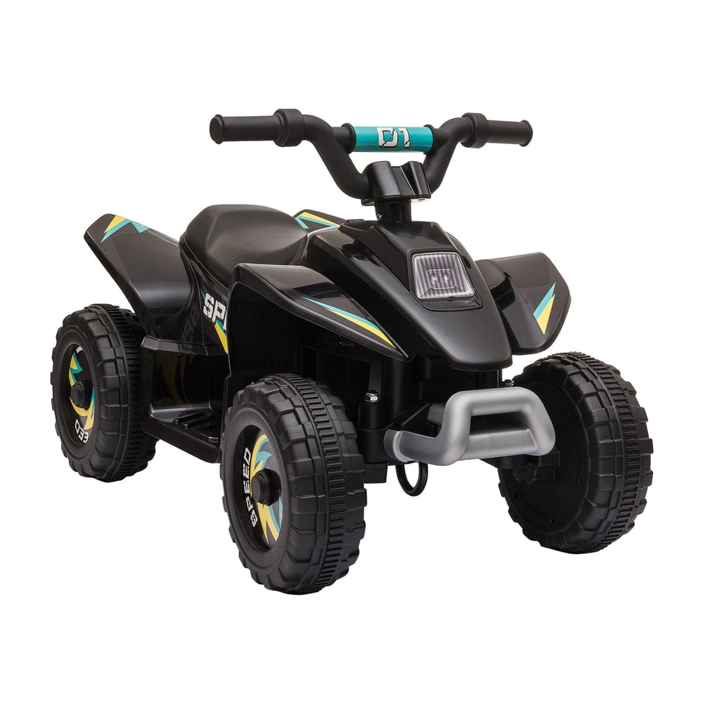 HOMCOM 6V Kids Electric Ride on Car Forward Reverse Functions in black with yellow and blue decals
