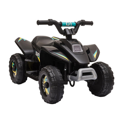HOMCOM 6V Kids Electric Ride on Car Forward Reverse Functions in black with yellow and blue decals