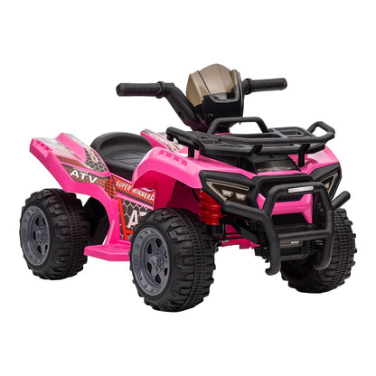 HOMCOM 6V Kids Electric Ride on Car Toddlers Quad Bike All Terrain Vehicle Toy in pink