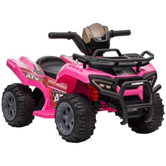 HOMCOM 6V Kids Electric Ride on Car Toddlers Quad Bike All Terrain Vehicle Toy in pink