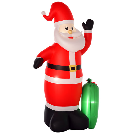 HOMCOM 7.5ft Inflatable Christmas Santa Claus in Red