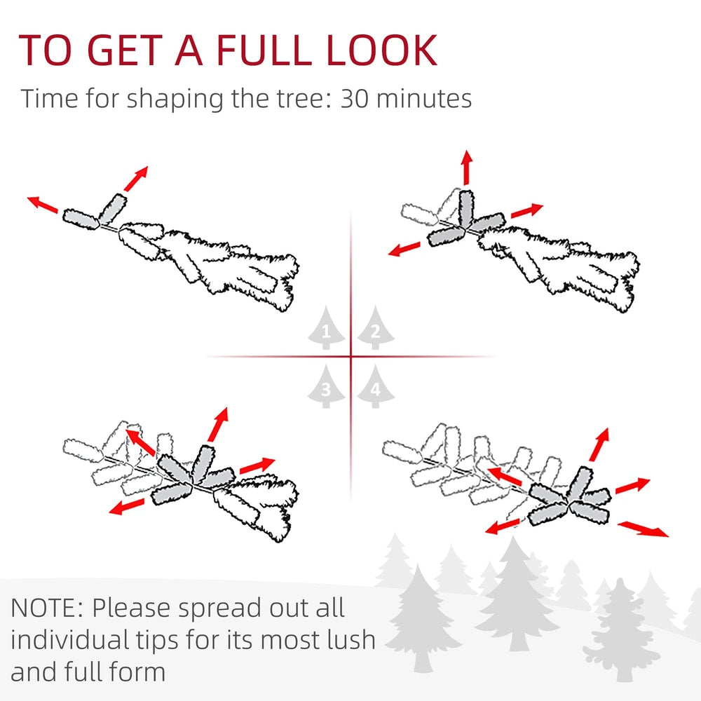 Instructions on how to shape the pencil Christmas tree for a full look