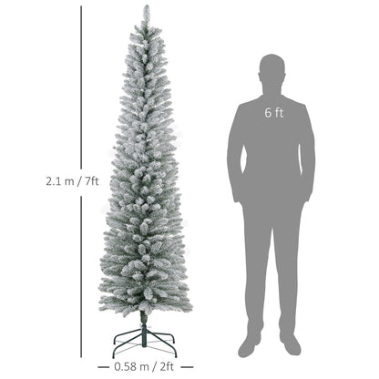 The pencil Christmas tree next to a silhouette of a person showing its height