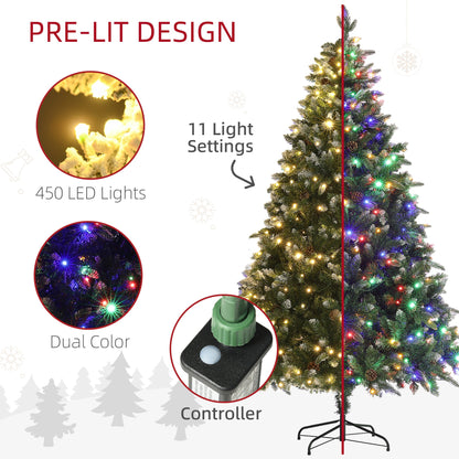 Close up of the dual colour LED lights and the controller for the pre lit Christmas tree