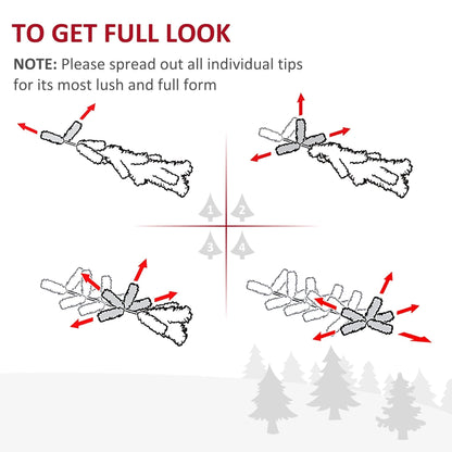 Diagram showing how to arrange the branches of the artificial Christmas tree for a full look
