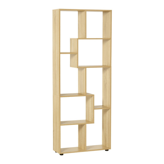 HOMCOM 8-Cube Bookcase with a tall rectangular frame and staggered internal shelving