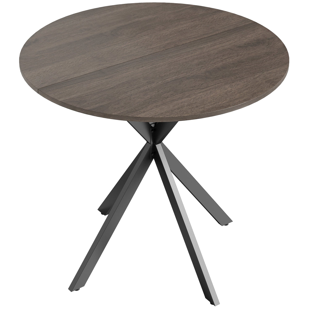 HOMCOM 80cm Industrial Round Dining Table in Brown