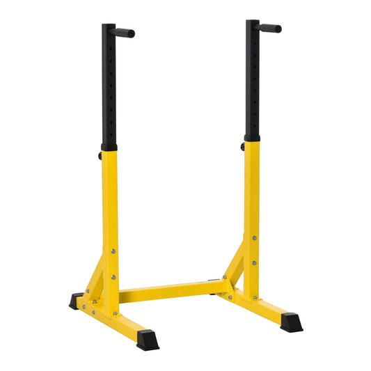 HOMCOM Dip Station Chin Up Parallel Bars Pull Up Power Tower in Yellow