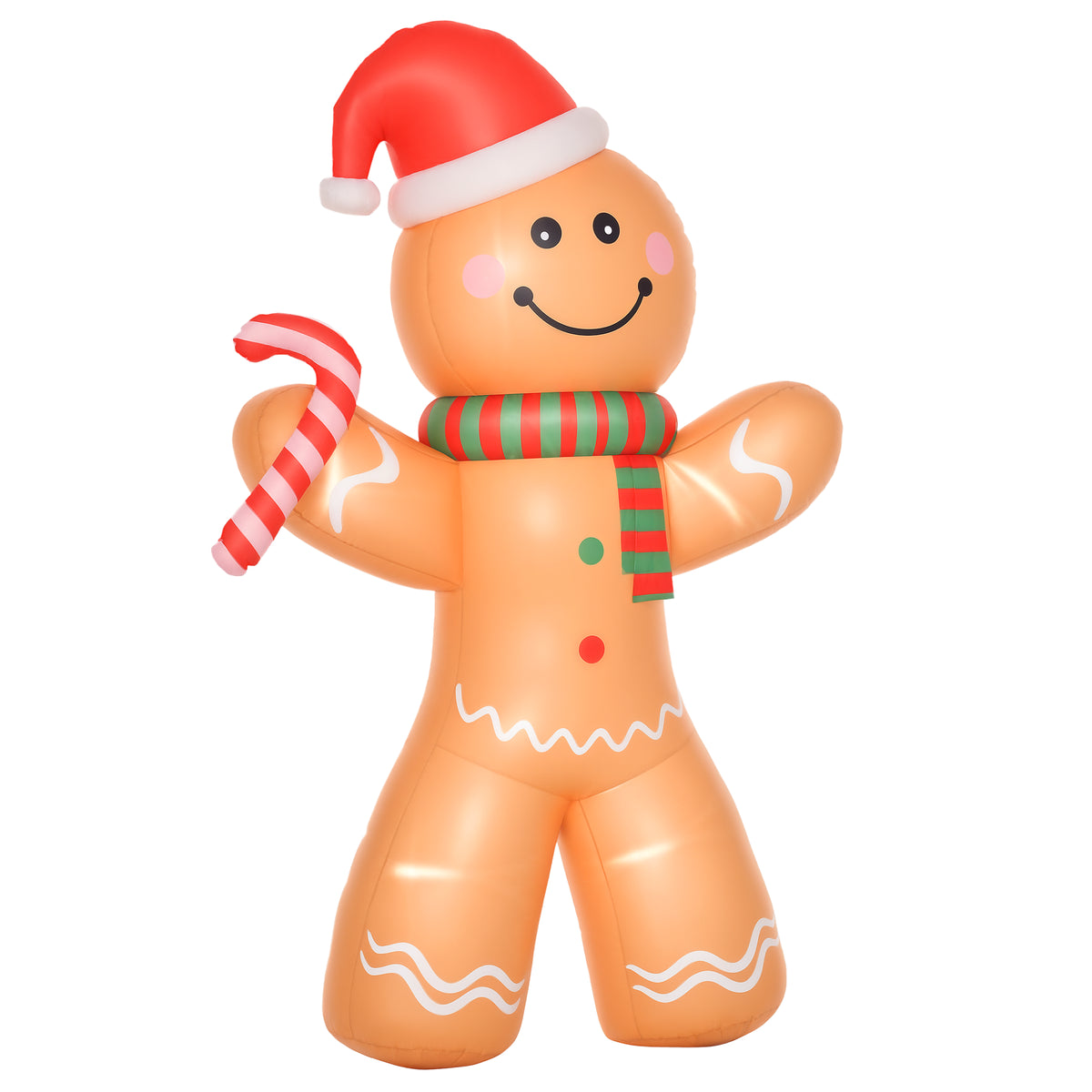 HOMCOM 8ft Christmas Inflatable Gingerbread Man in Yellow