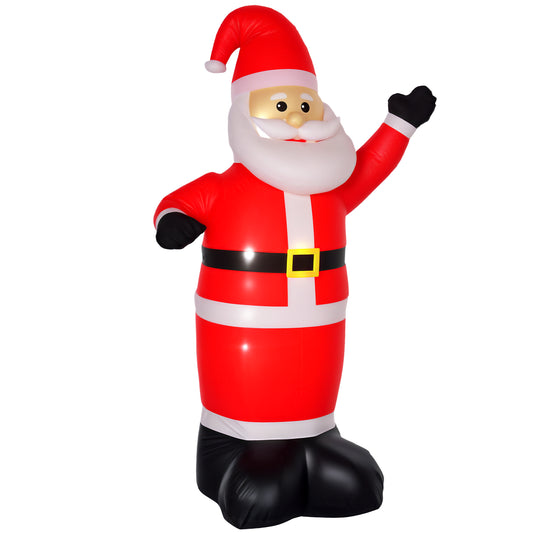 HOMCOM 8ft Inflatable Christmas Santa Claus Xmas Decoration in Red