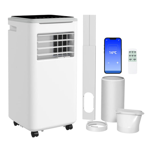 HOMCOM 9000 BTU Portable Air Conditioner in Cream White