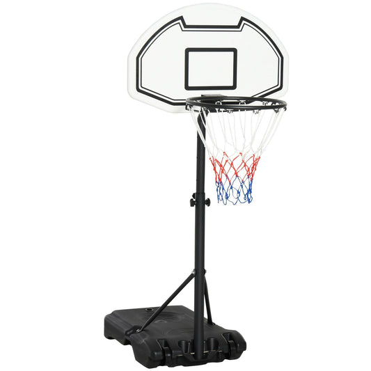 HOMCOM 94-123cm Adjustable Height Basketball Hoop and Stand on a white background