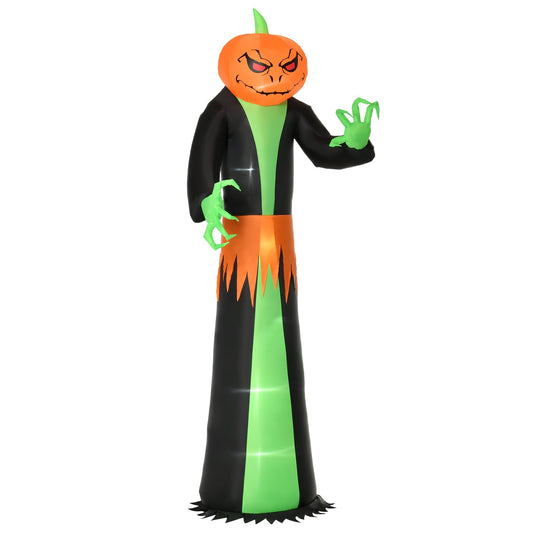 HOMCOM 9FT Inflatable Halloween Pumpkin Ghost standing against a plain white background