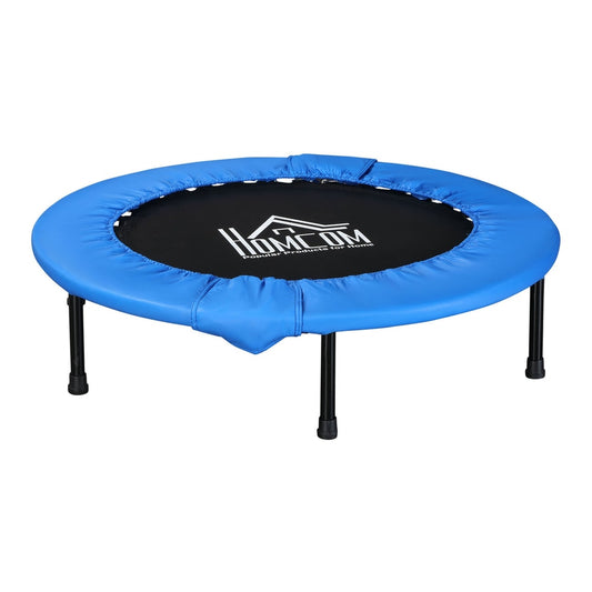 HOMCOM a101 Mini Fitness Trampoline with blue safety pad and black jumping mat