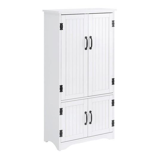 HOMCOM Accent Floor Storage Cabinet Kitchen Cupboard with double doors and adjustable shelves