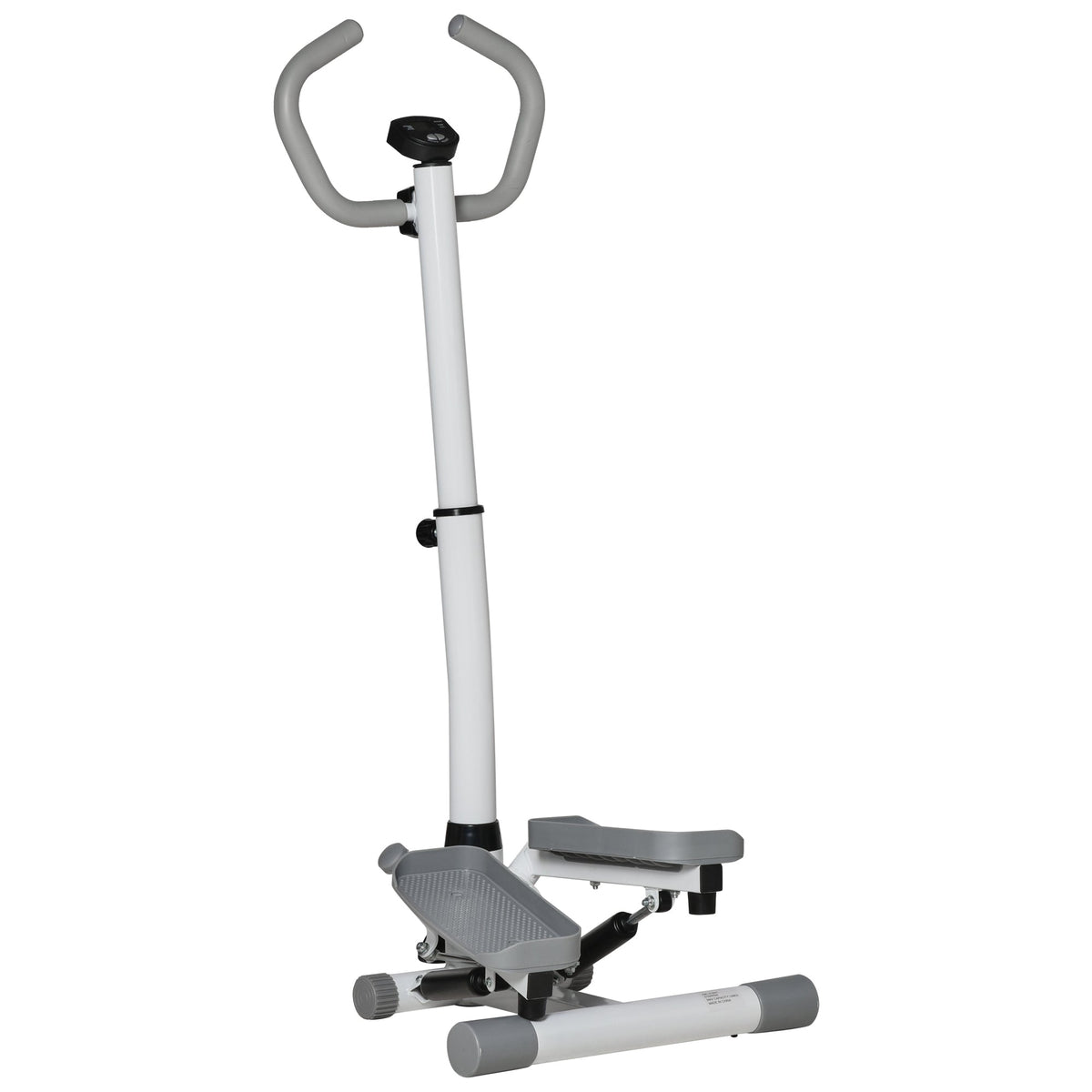 HOMCOM Adjustable Twist Stepper Aerobic Ab Exercise Fitness Workout Machine in white and grey