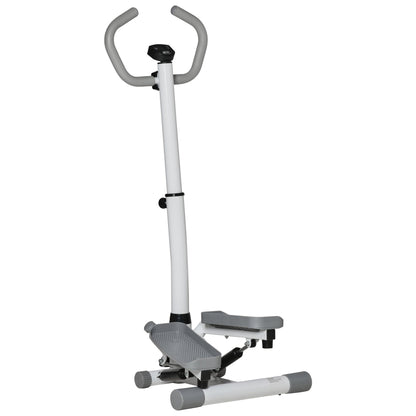 HOMCOM Adjustable Twist Stepper Aerobic Ab Exercise Fitness Workout Machine in white and grey