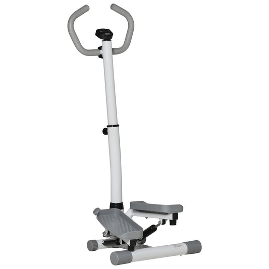 HOMCOM Adjustable Twist Stepper Aerobic Ab Exercise Fitness Workout Machine in white and grey