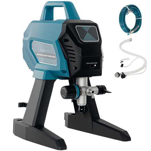 HOMCOM Airless Paint Sprayer with its blue hose and white suction tube on a white background