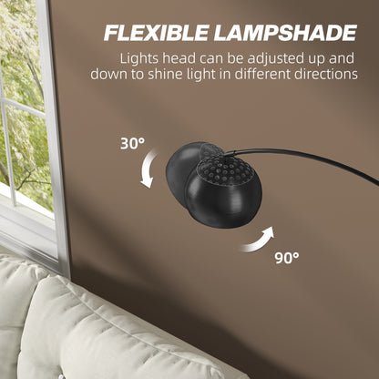 Close up of the arc floor lamp lampshade showing its adjustable angle