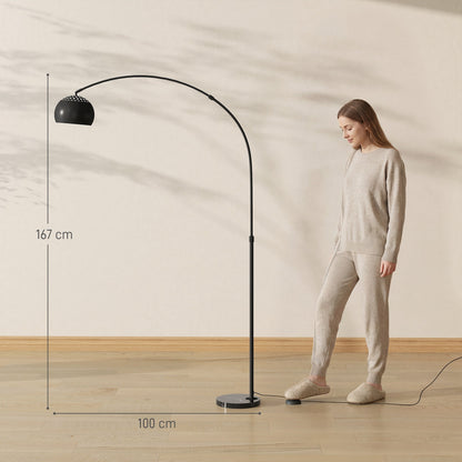 the standing lamp shown with height and width lines next to a person