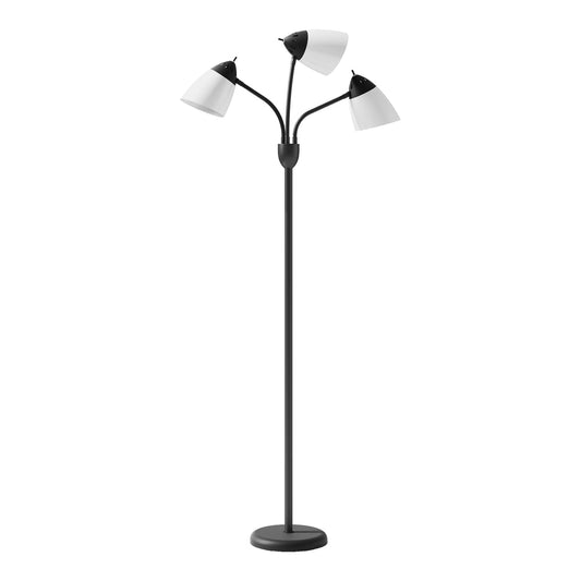 HOMCOM Arc Tree Floor Lamp with three adjustable lights on a black steel frame
