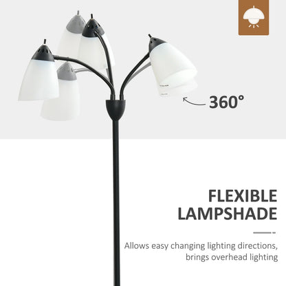 Close up of the flexible lampshade on the arc tree floor lamp